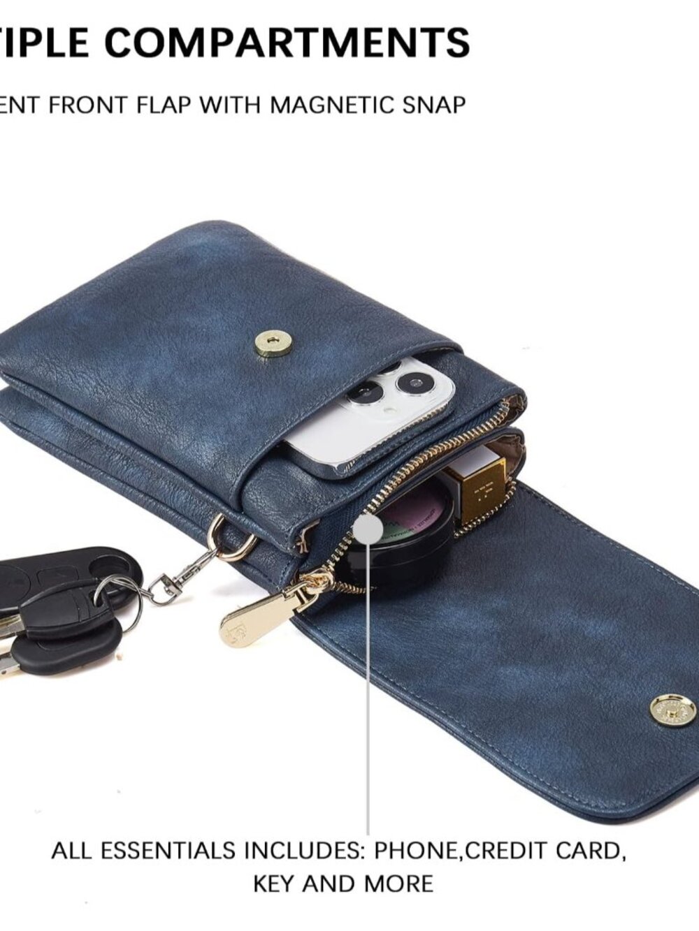 Vegan Leather Crossbody Bags for Women Designer Cell Phone Bag Wallet Purses Adj - Picture 6 of 10